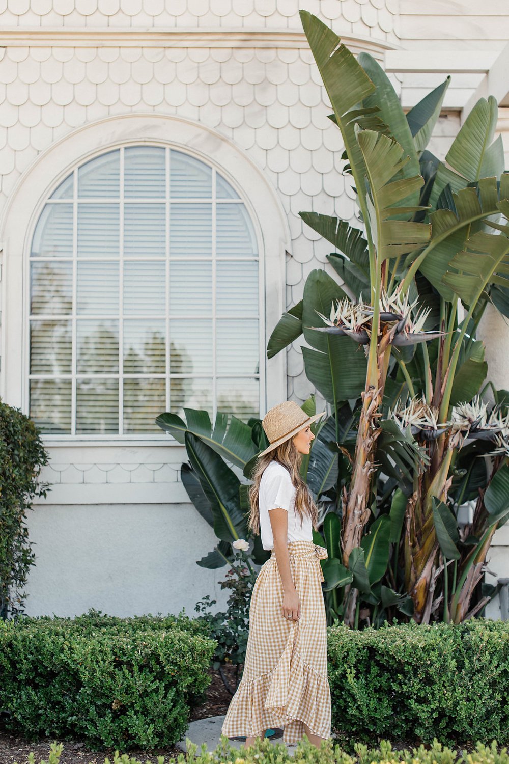 Merrick's Art Gingham Skirt and Palms