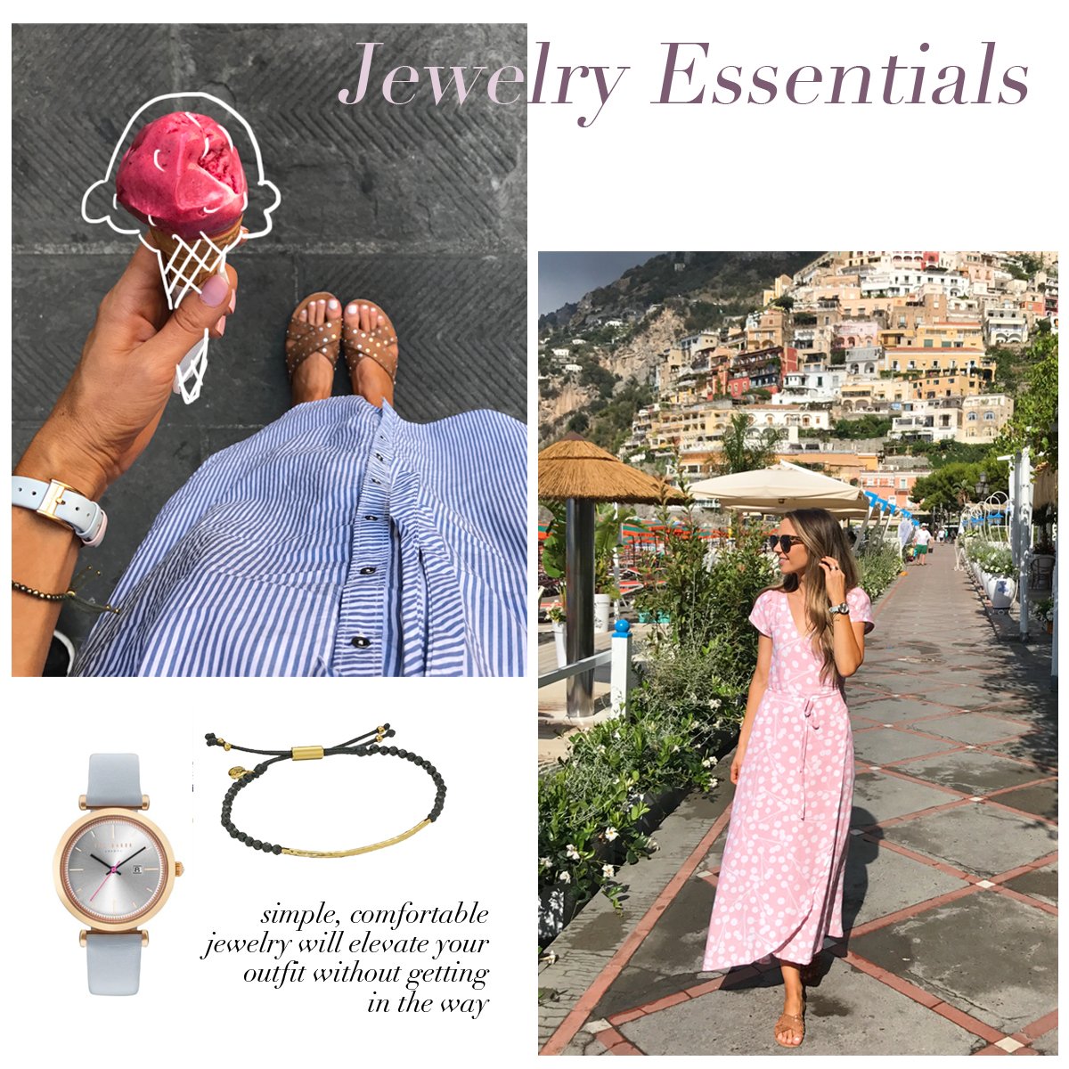 delicate jewelry and a comfortable watch are the best for traveling | merricksat.com