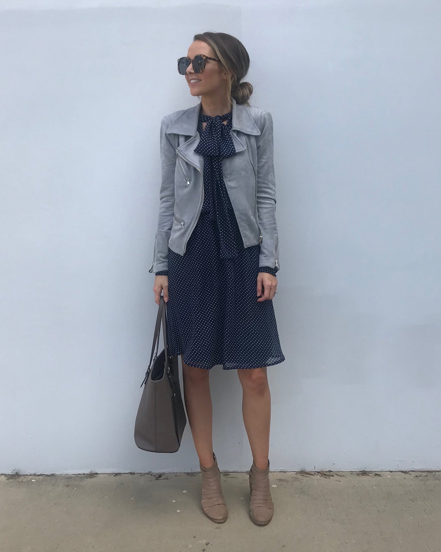 suede jacket and dress | merricksat.com