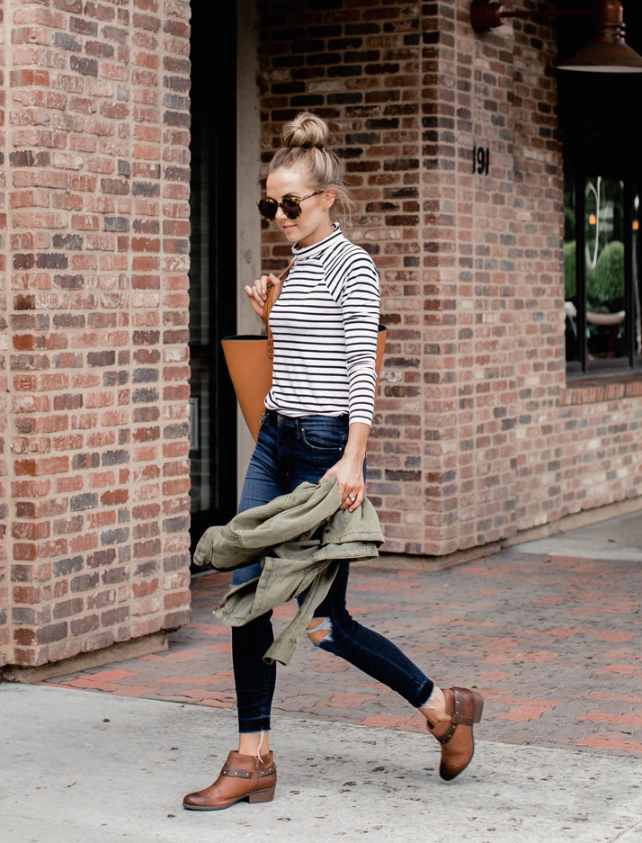 stripes and ankle boots