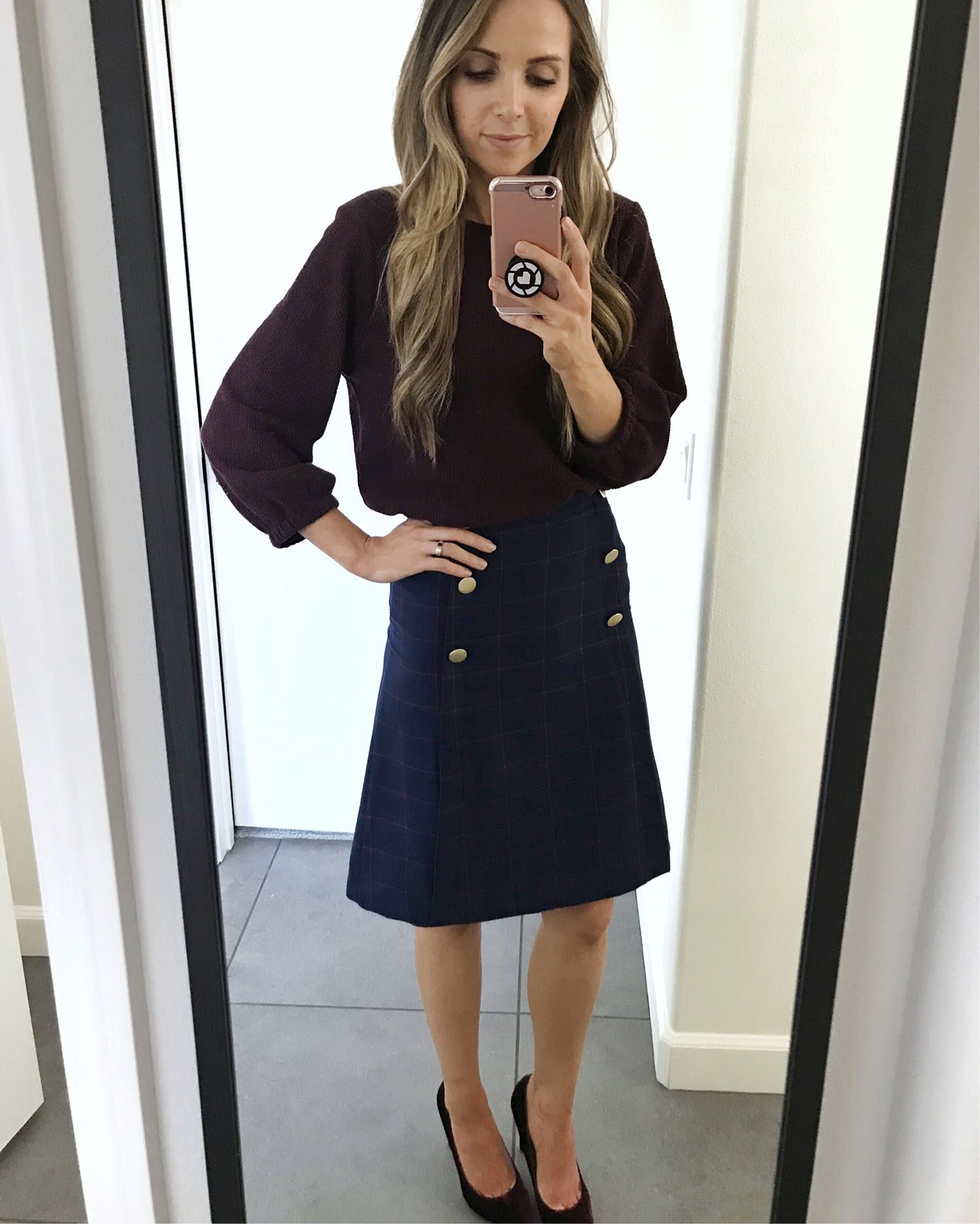 plaid skirt and sweater | merricksat.com