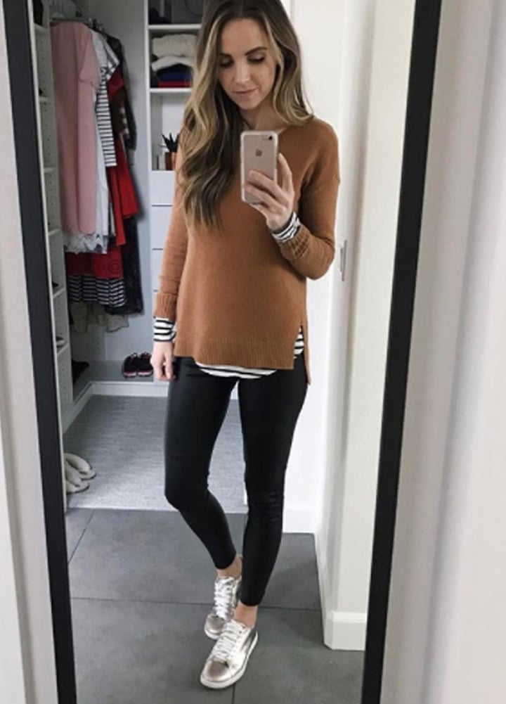 leggings with layered tops