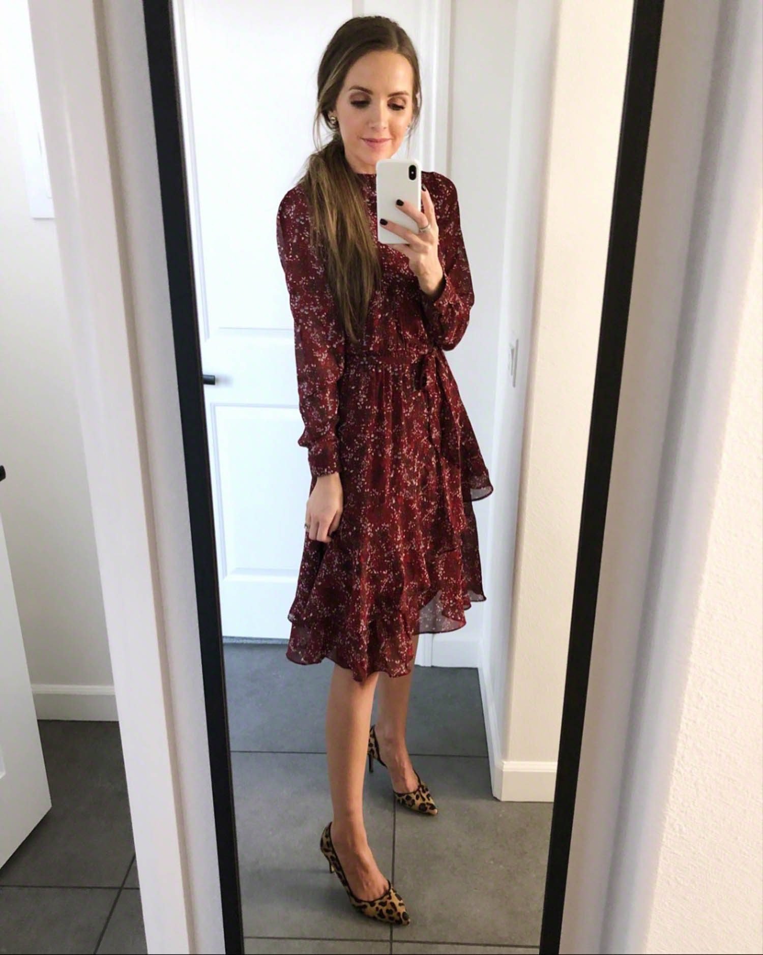 floral dress and leopard heels | merricksat.com