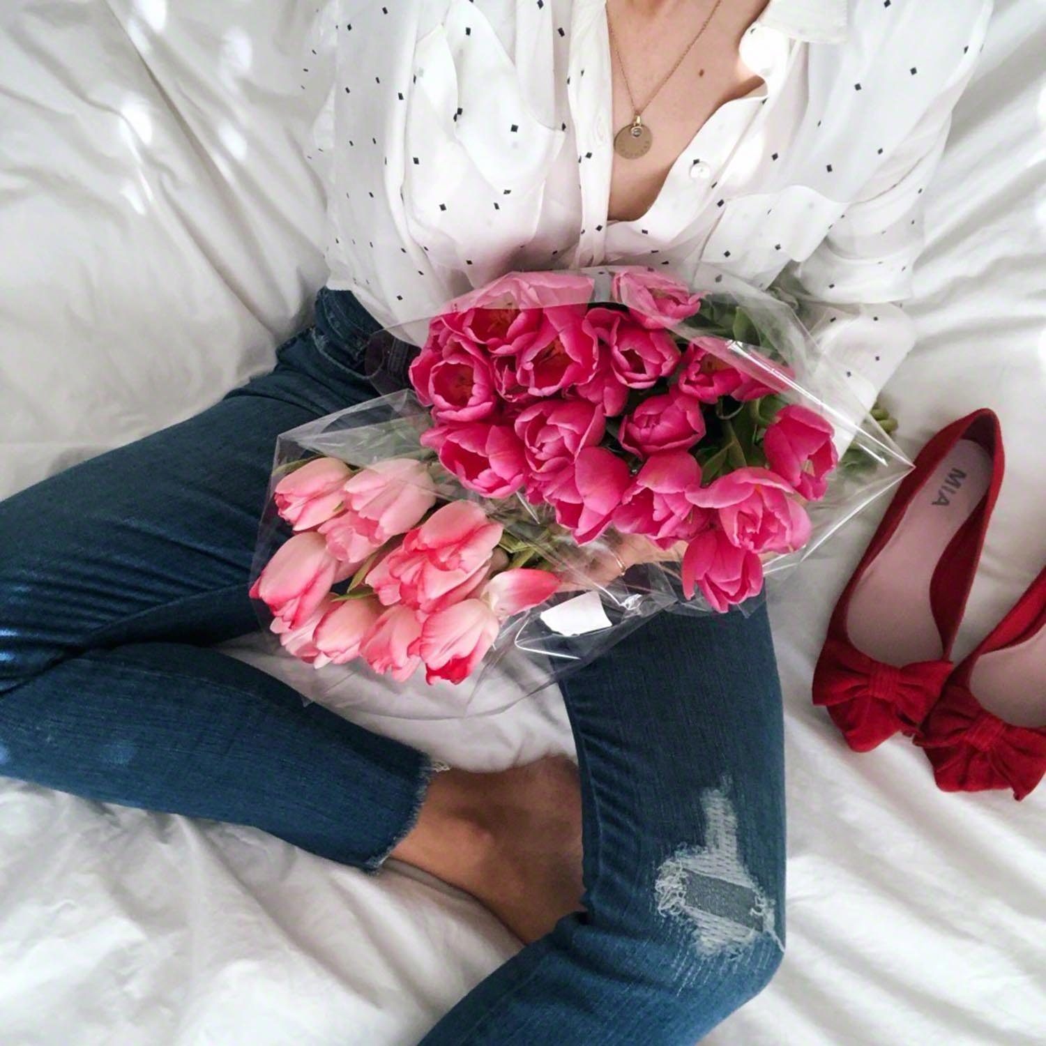 white blouse and denim | merricksat.com