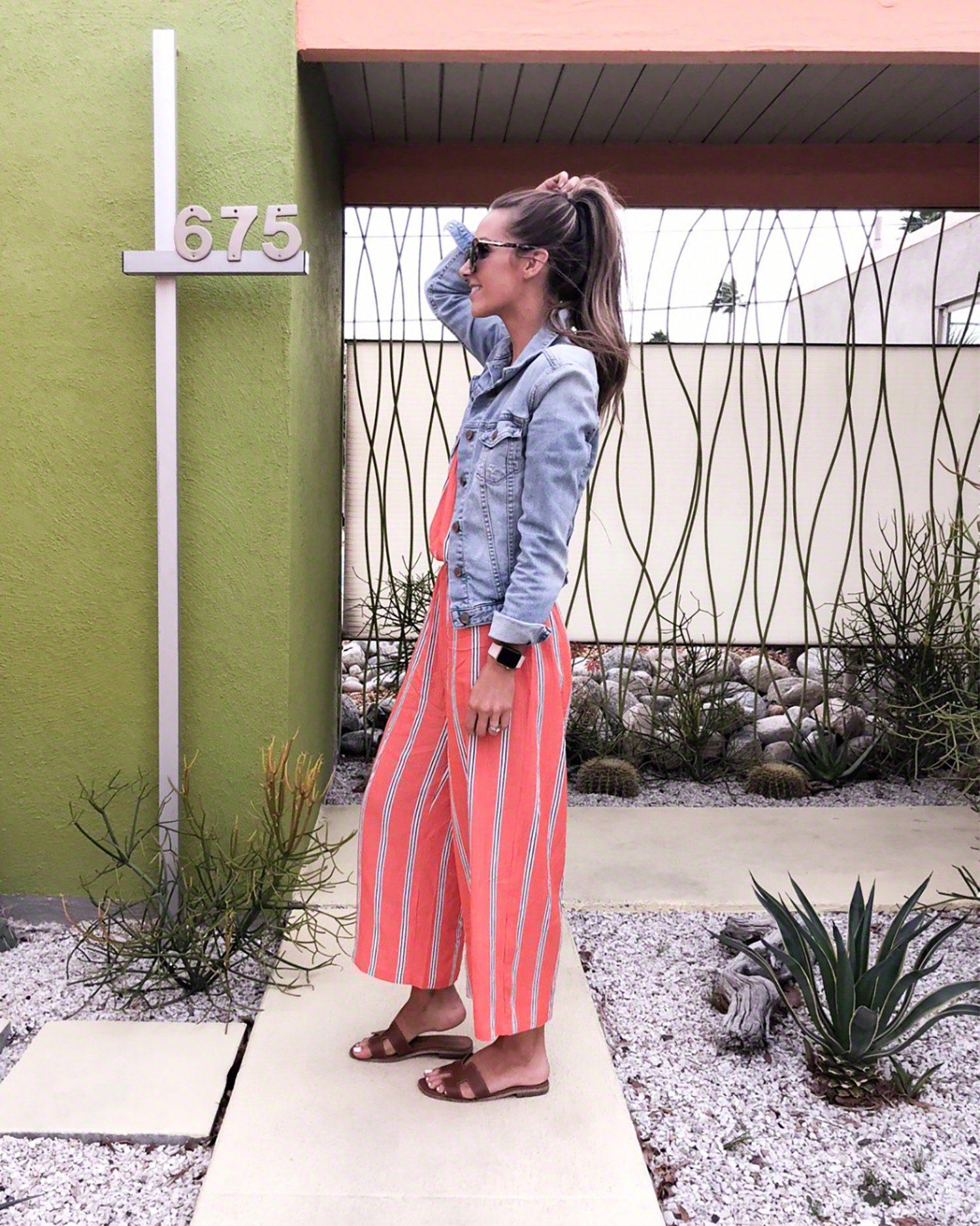 pink striped jumpsuit | merricksat.com