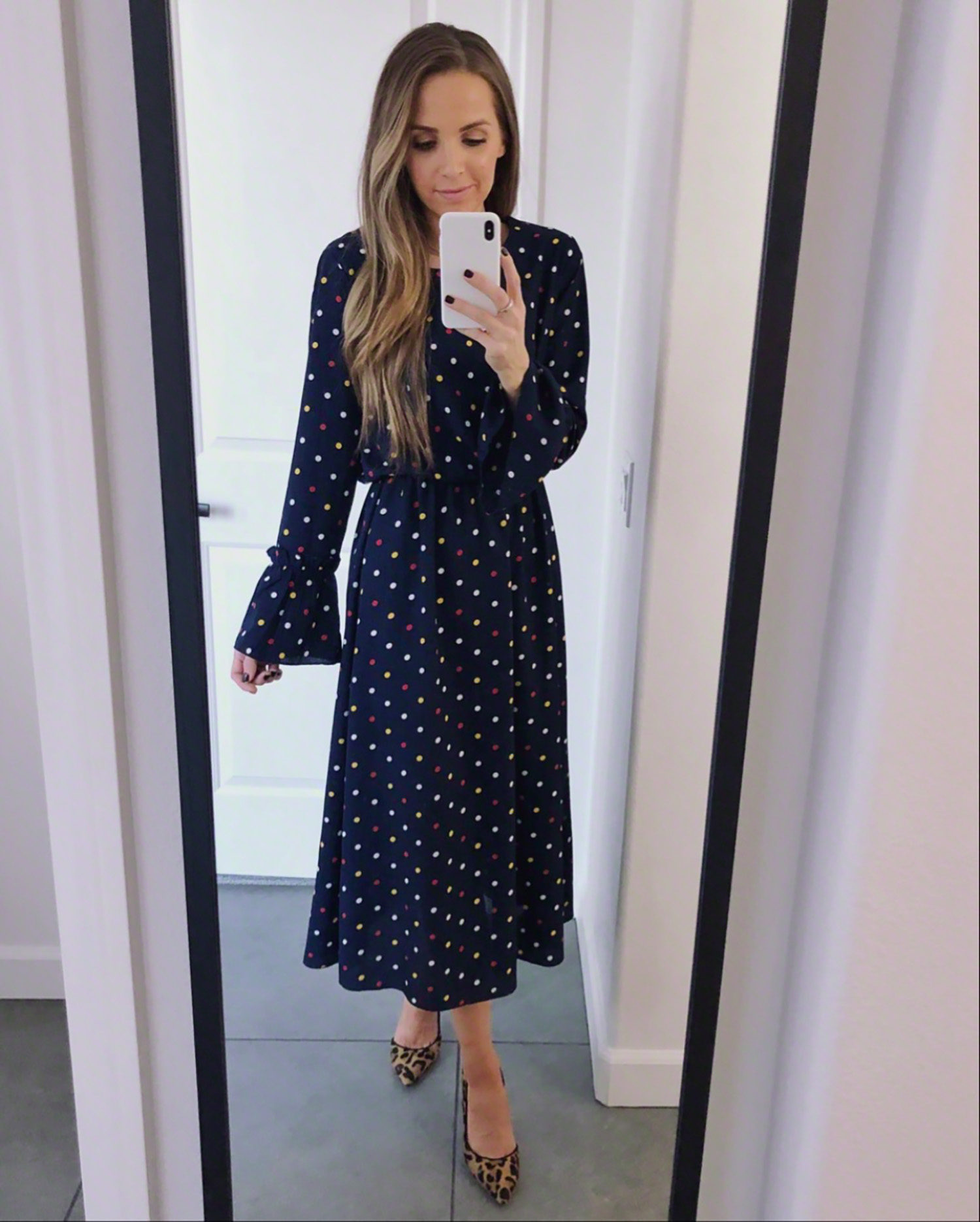 polka dot midi dress | merricksat.com