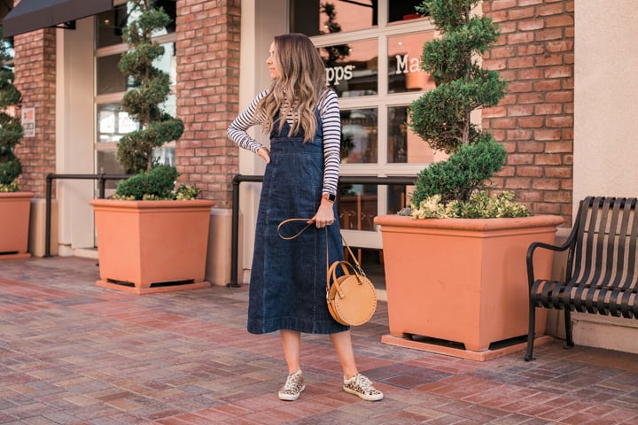 dress and sneakers