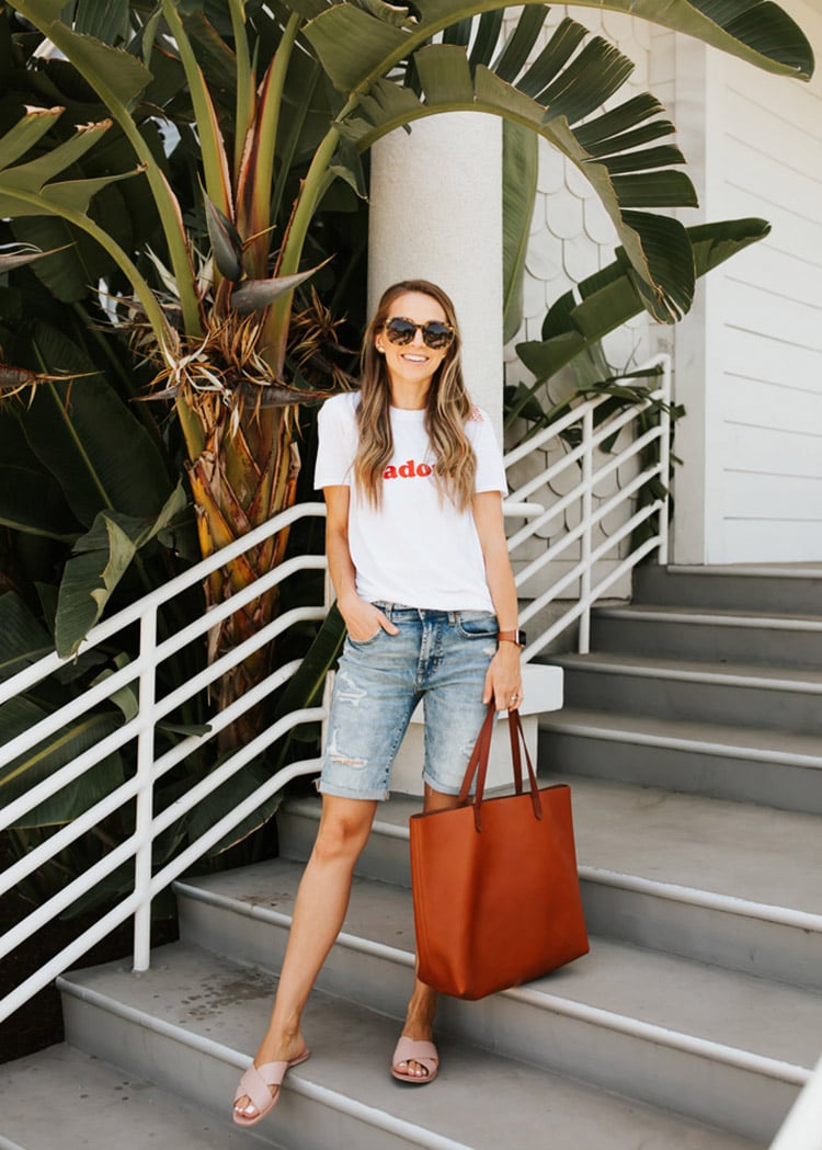 bermuda shorts with graphic tee