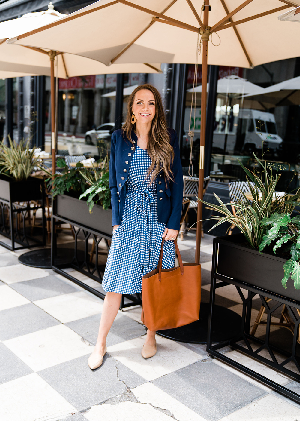 MW Anywhere Tie Sleeve Dress in Gingham