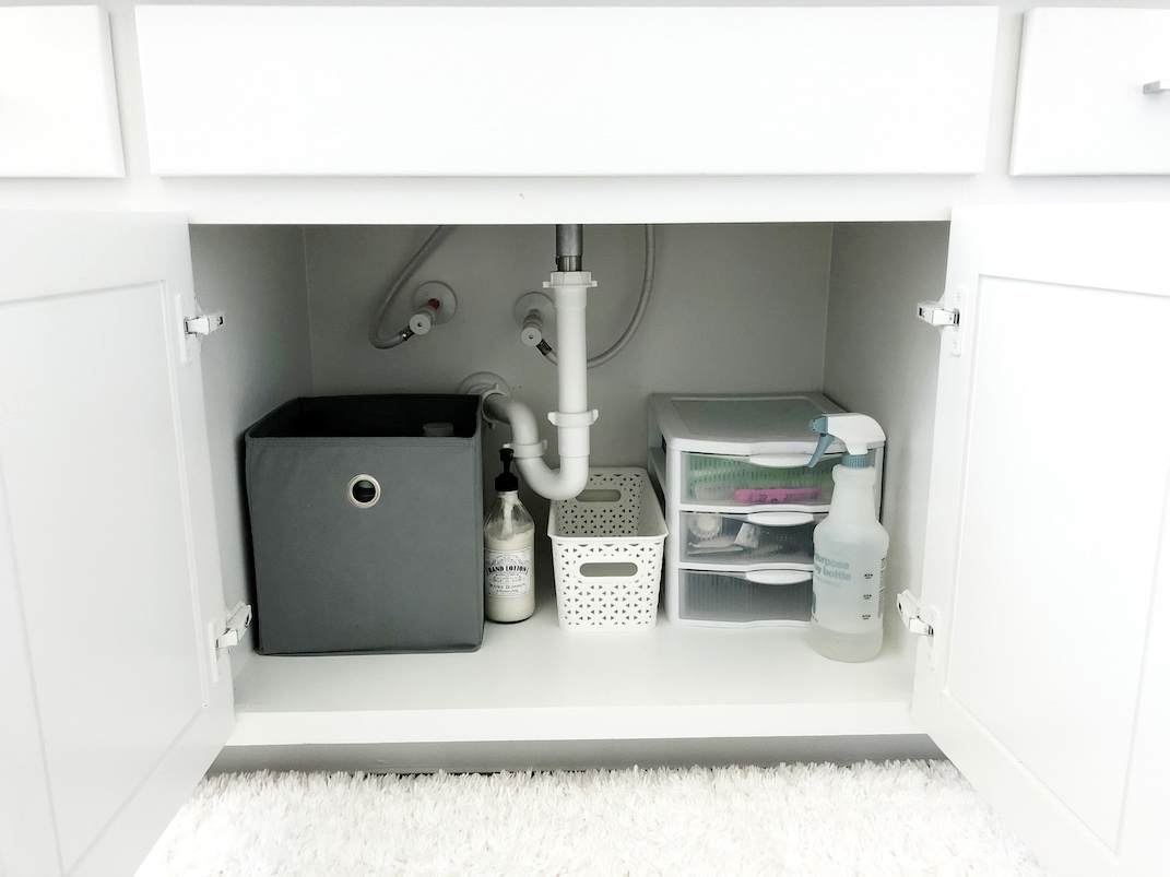 under the sink clean cabinet