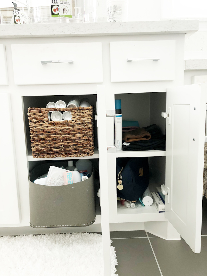 bathroom cupboard messy