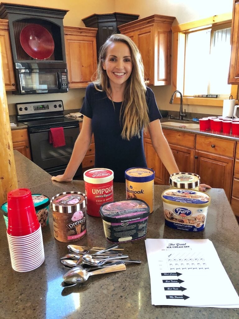 ice cream taste testing setup