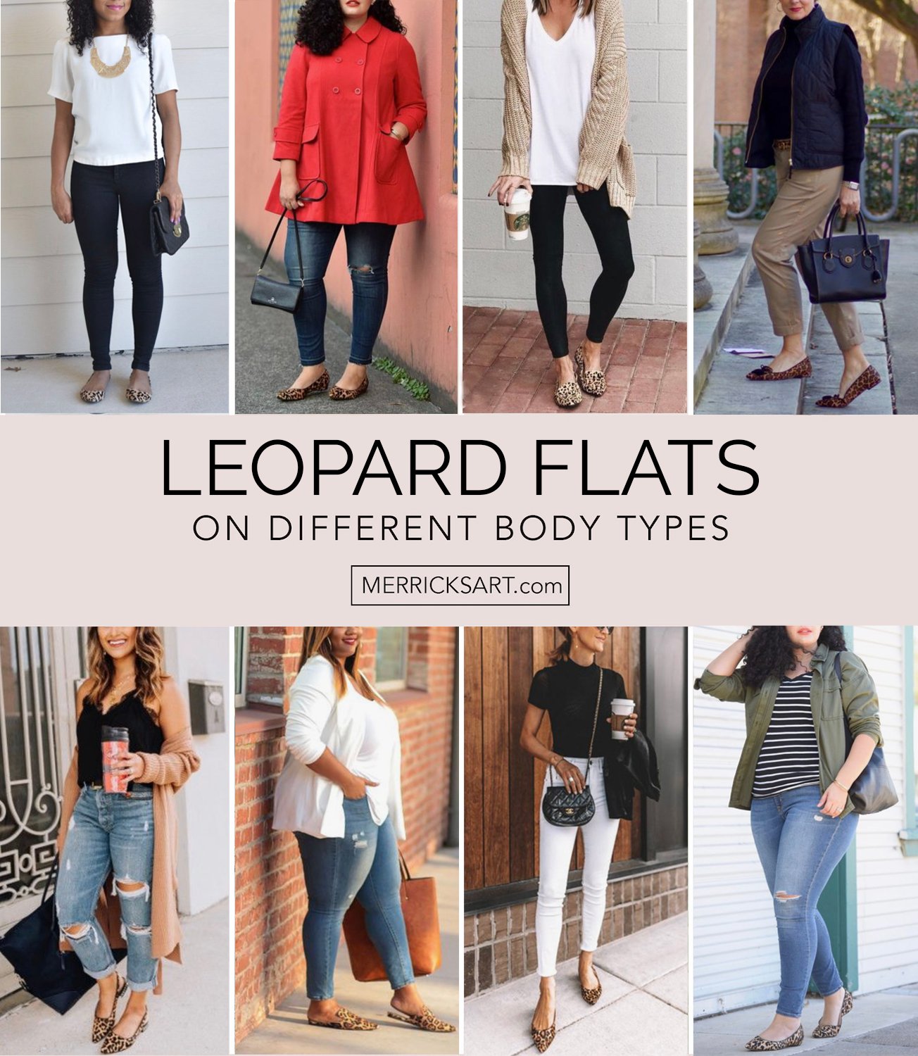collage of leopard flats outfits