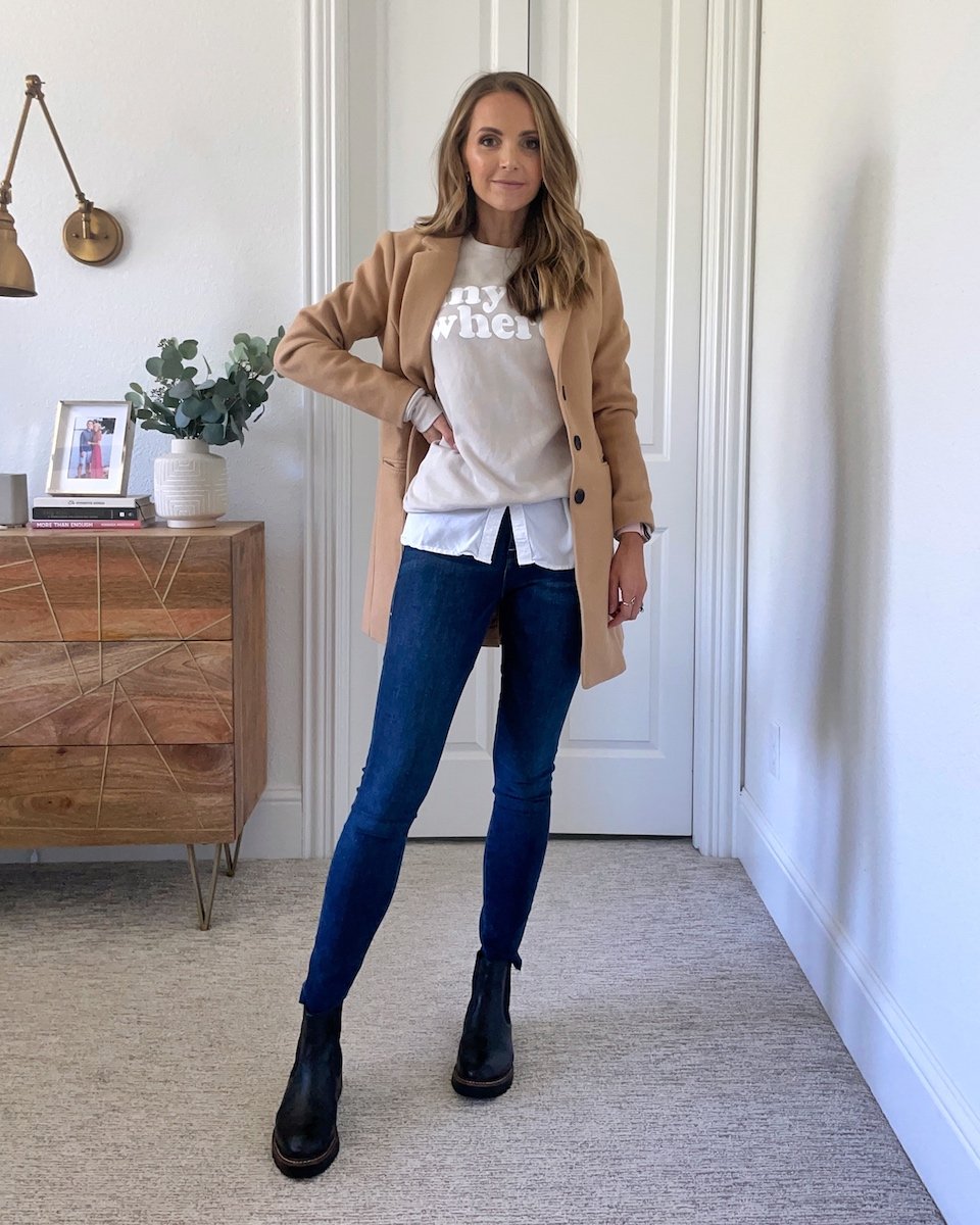sweatshirt layered