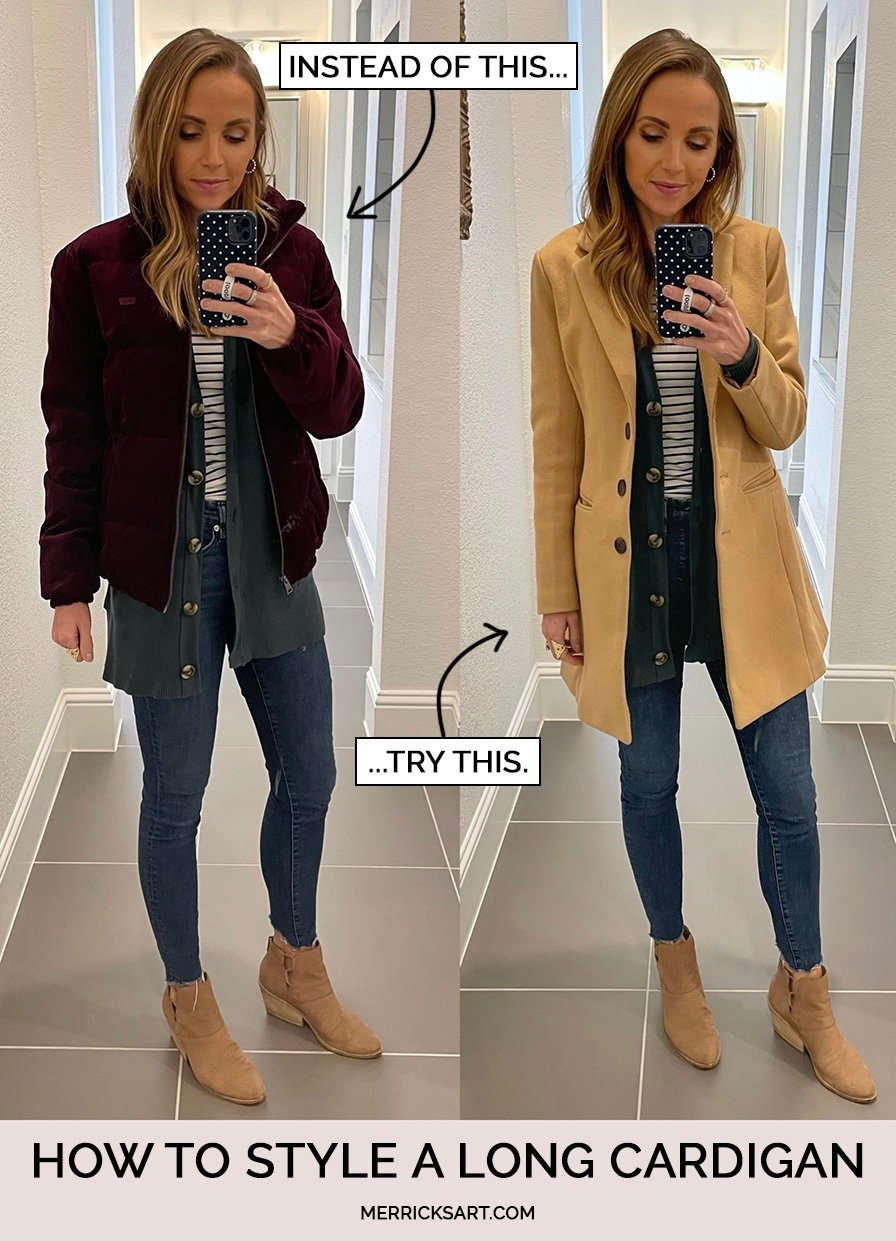 cardigan with a coat