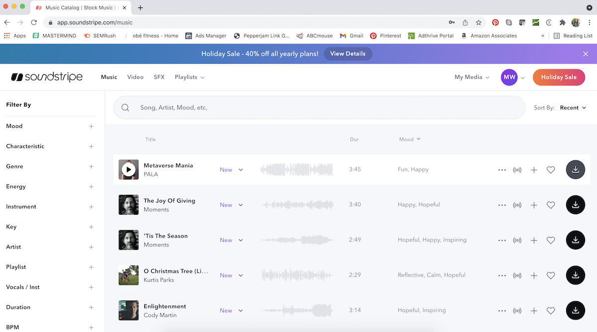 music bed adding music to videos