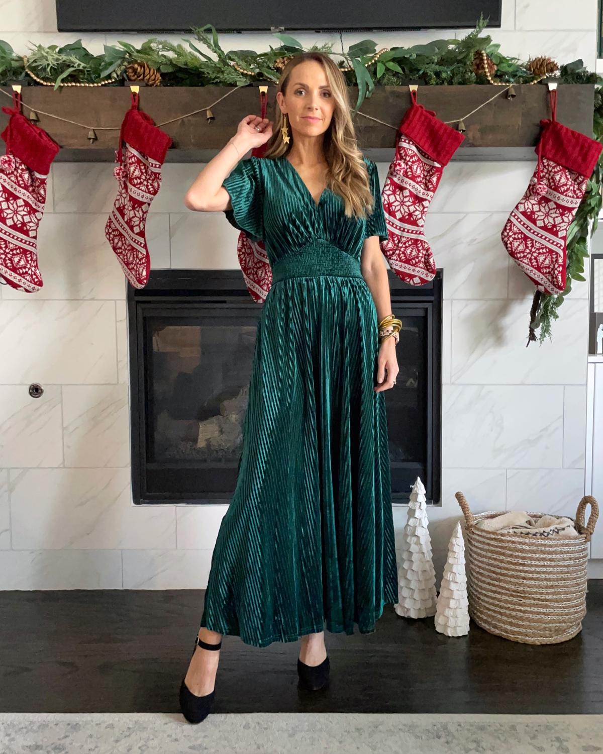 Green festive dress