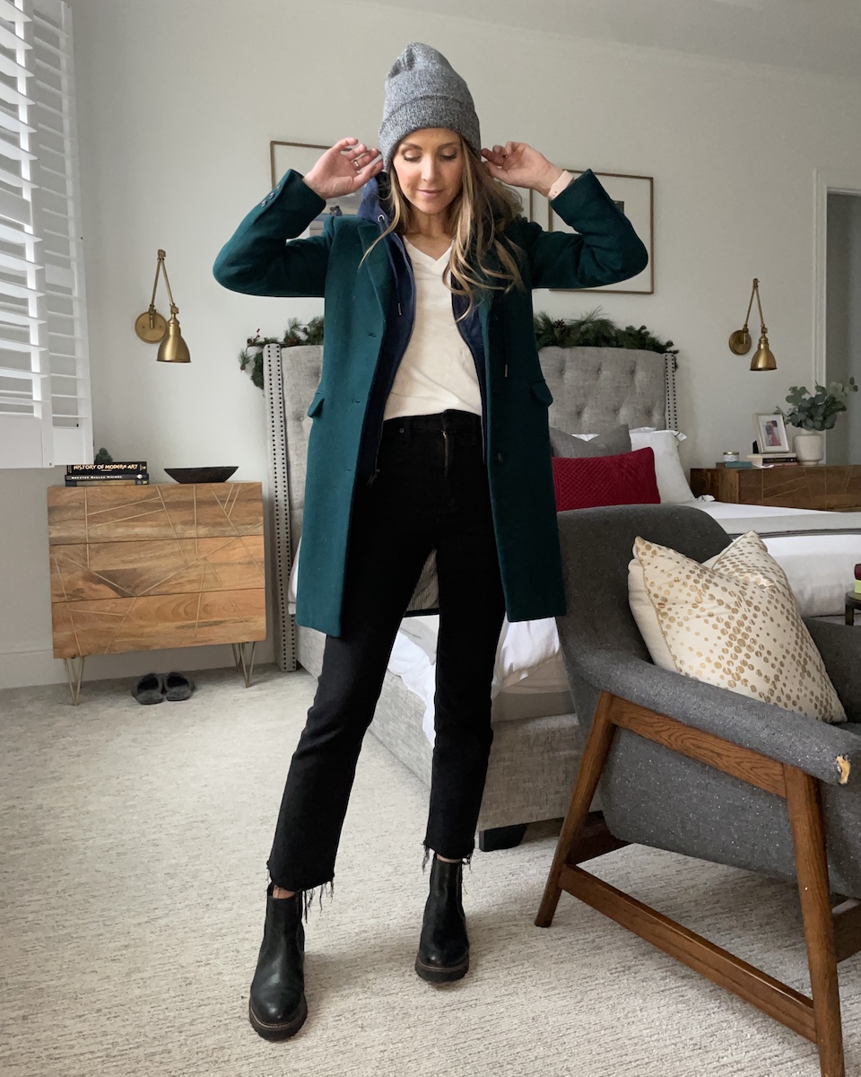 hoodie layered with jacket