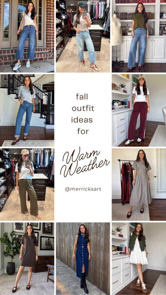 fall outfit ideas for warm weather
